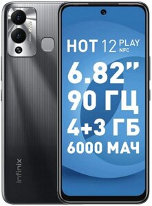 Смартфон Infinix HOT 12 Play 4/64GB Black в Ростовской области от компании F-MART