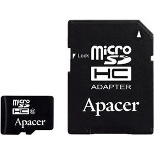 Карта памяти Apacer 16 GB microSDHC Class 4 + SD adapter (AP16GMCSH4-R)