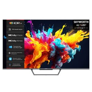 Телевизор Skyworth 50Q67G QLED черный-серебристый 3840x2160, 4K Ultra HD, 60 Гц, Wi-Fi, Smart TV, Google TV