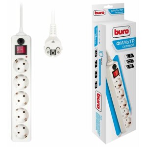 Сетевой фильтр Buro 500SH-1.8-W 1.8м (5 розеток) белый