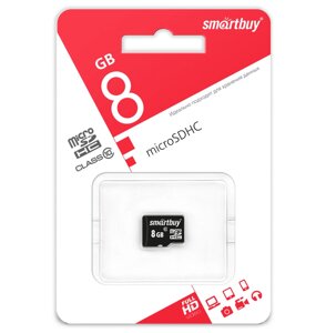 Карта памяти SmartBuy microSD 08GB (Class 10) без адаптера (SB8GBSDCL10-00)