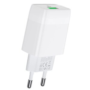 Зарядное устройство сетевое Hoco C72Q Glorious QC3.0 1USB, 18W white