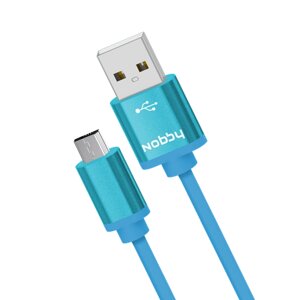 Кабель Nobby Practic USB - micro USB, 2.1A, длина 1,0 м, синий (NBP-DT-005B) в Донецкой области от компании F-MART