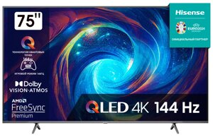 Телевизор Hisense 75E7KQ PRO черный QLED 3840x2160, 4K Ultra HD, 120 Гц, Wi-Fi, Smart TV, VIDAA в Ростовской области от компании F-MART