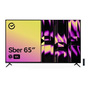 Телевизор Sber SDX-65U4124B черный 3840x2160, 4K Ultra HD, 60 Гц, Wi-Fi, Smart TV, Салют ТВ в Ростовской области от компании F-MART