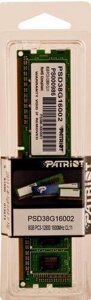 Модуль памяти DDR3 8 ГБ Patriot PSD38G16002***; 12800 MБ/с; 1600 МГц; RET