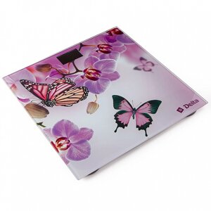 Весы напольные DELTA D-9235/1 "Бабочки в цветах" 180кг. 2626см.