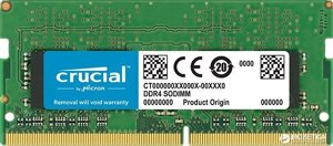 Модуль памяти SODIMM DDR4 4 ГБ Crucial (CT4G4SFS824A***); 19200 MБ/с; 2400 МГц; RET