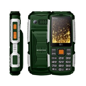 Мобильный телефон BQ BQ-2430 Tank Power (Green/Silver)