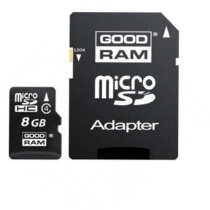 Карта памяти GOODRAM 8 GB microSDHC class 4+SD Adapter M40A-0080R11