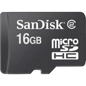 Карта памяти SanDisk microSDHC 16GB Class 4 (без адаптера)