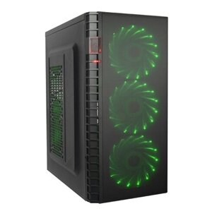 Корпус для ПК DeTech C3131S USB 2.0 Green Прозрачная боковая панель