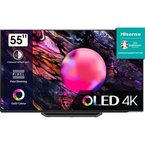 Телевизор Hisense 55A85K OLED черный 3840x2160, 4K Ultra HD, 120 Гц, Wi-Fi, Smart TV, VIDAA