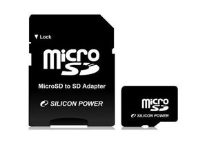 Карта памяти Silicon Power MicroSDHC 8GB Class 4 + adapter (SP008GBSTH004V10-SP)