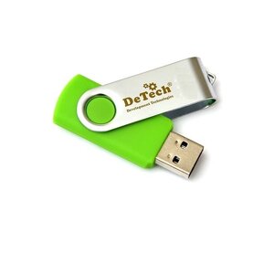 Флешка DeTech 16GB Swivel Green