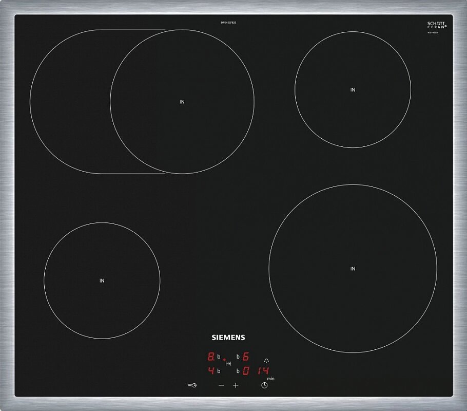 Поверхность индукционная SIEMENS EW645CFB2E черный/нерж. рамка от компании F-MART - фото 1