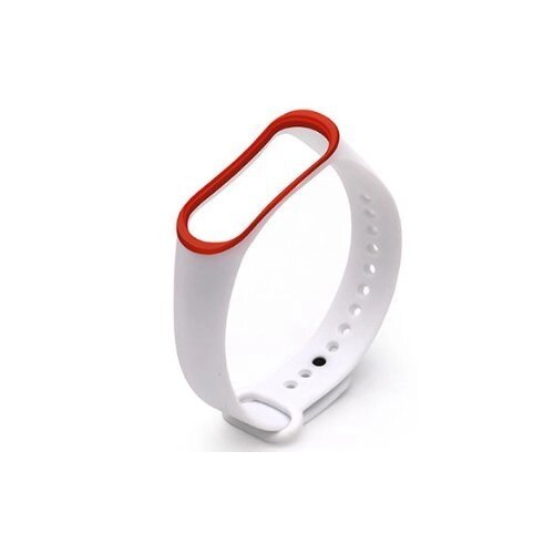 Ремешок для фитнес-браслета Xiaomi Mi Band 3 Edge (7) White/Red от компании F-MART - фото 1