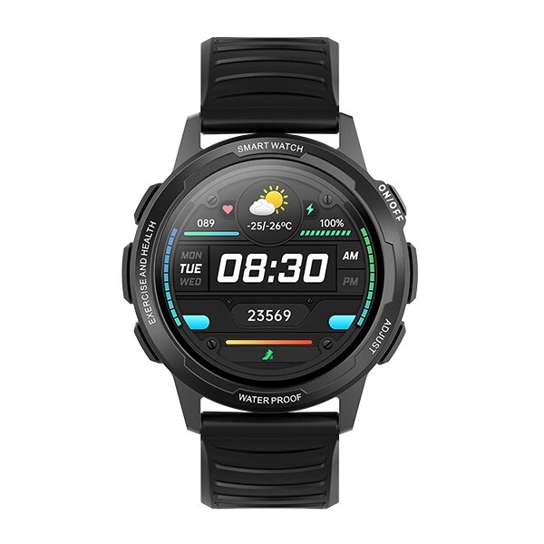 Смарт-часы BQ Watch 1.3 black+black wristband от компании F-MART - фото 1