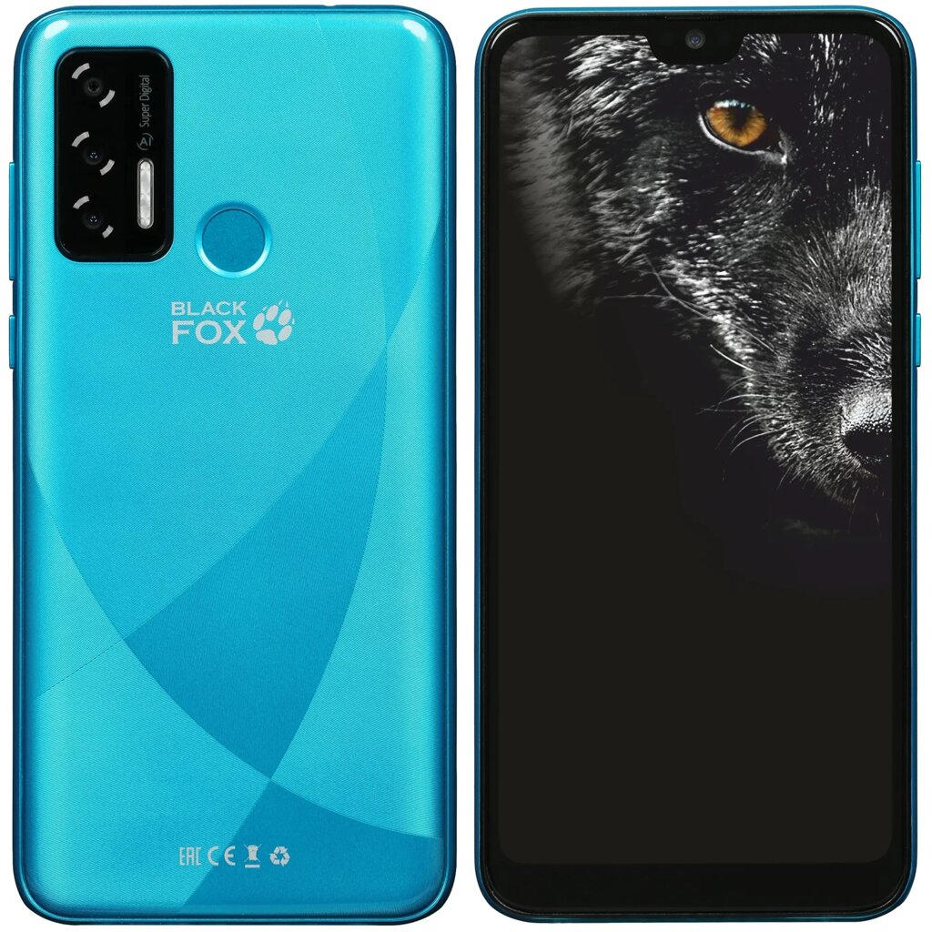 Смартфон Black Fox B9Fox+ 2/64 Gb (лазурный) от компании F-MART - фото 1