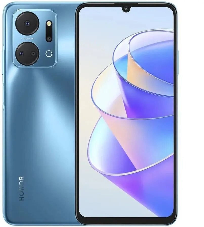 Смартфон Huawei Honor X7a 4/128Gb Ocean Blue от компании F-MART - фото 1