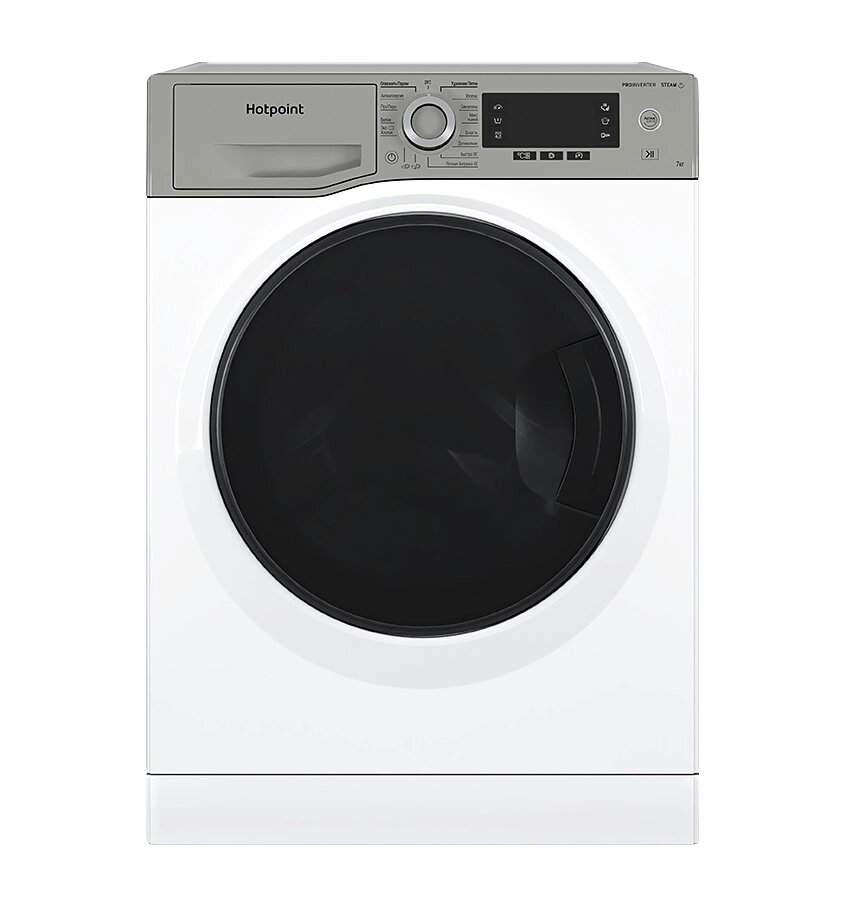 Стиральная машина HOTPOINT NSD 7249 UD AVE RU белый (7кг, инвертер, пар, дозагрузка) от компании F-MART - фото 1