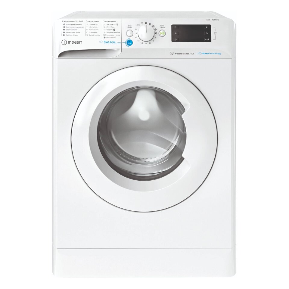 Стиральная машина INDESIT BWSE 61051 WWV RU белый (6кг, пар) от компании F-MART - фото 1