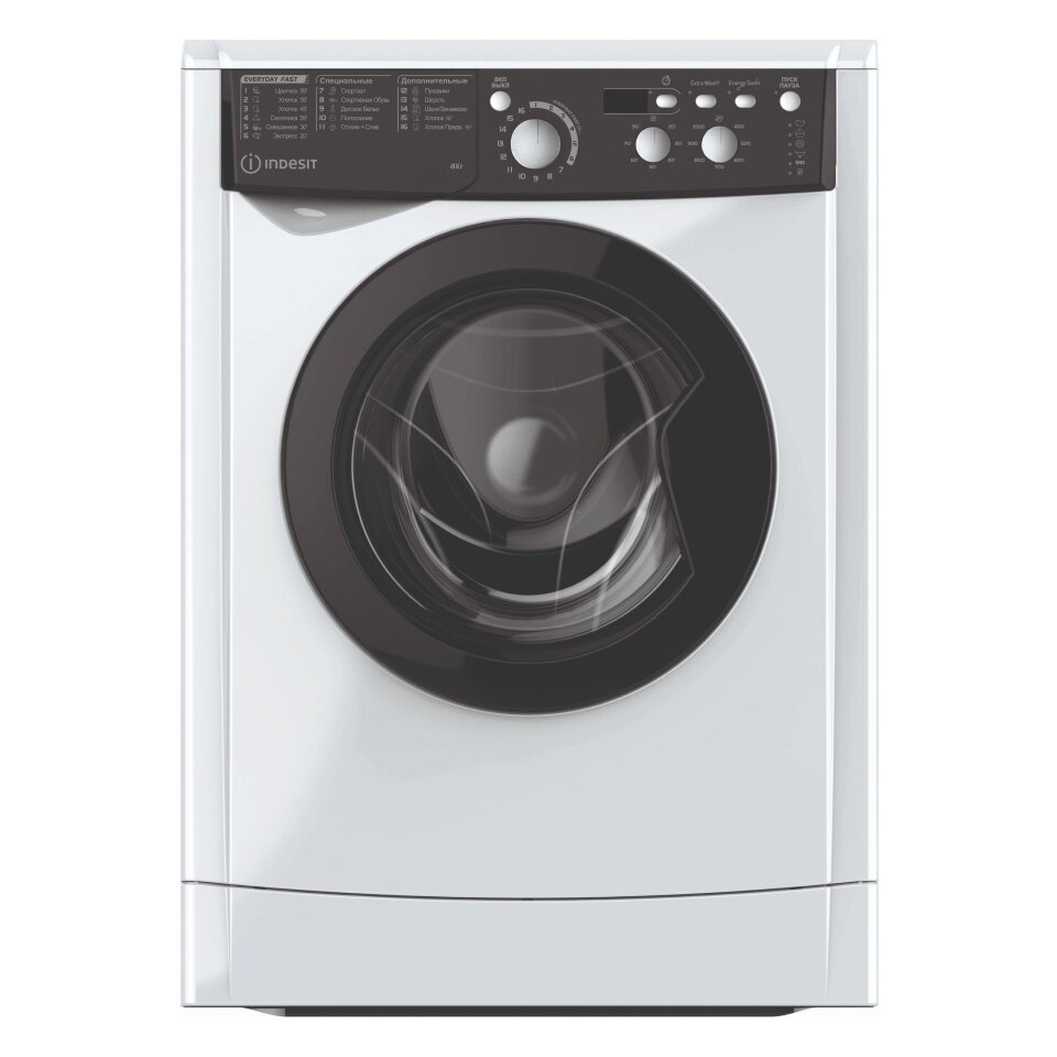 Стиральная машина INDESIT EWUD 4105 BK CIS белый/черный от компании F-MART - фото 1