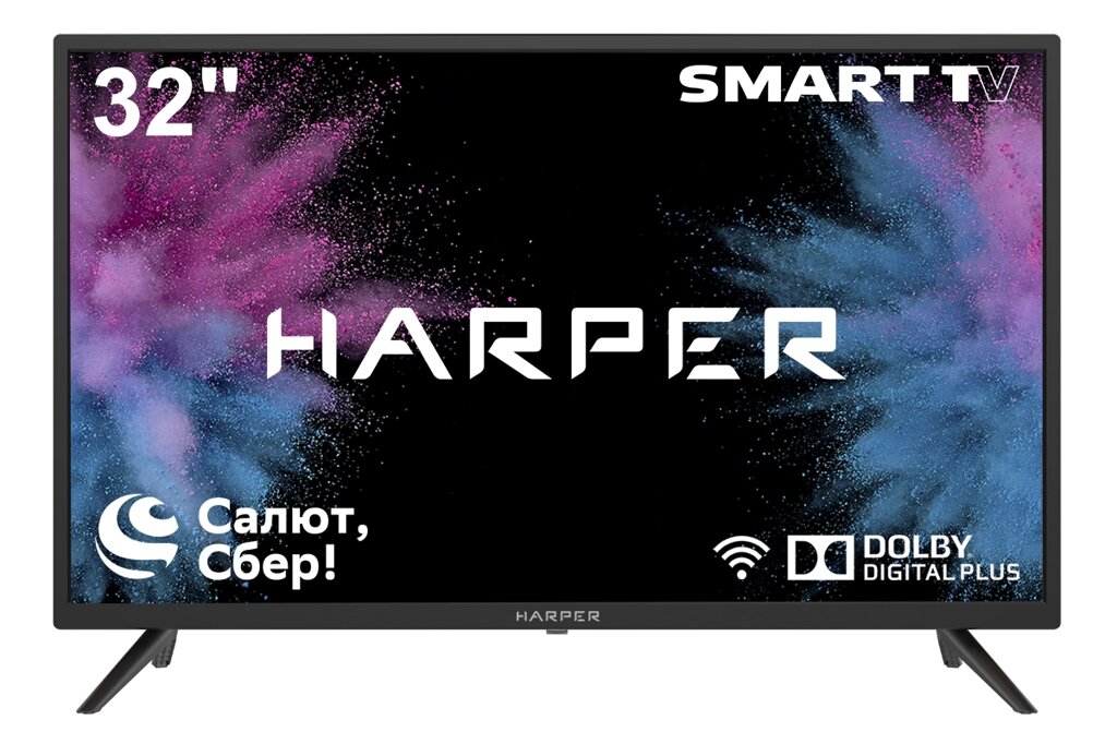 Телевизор Harper 32R610TS 32", HD Ready, Салют ТВ, черный от компании F-MART - фото 1