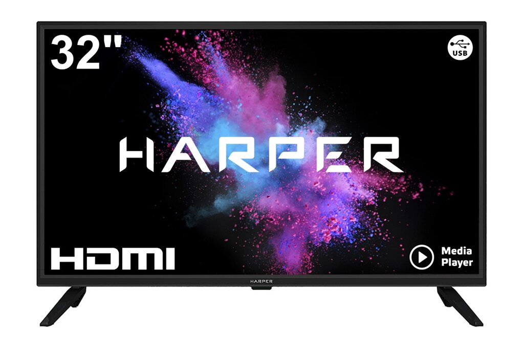 Телевизор Harper 32R670T 32", HD Ready, черный от компании F-MART - фото 1