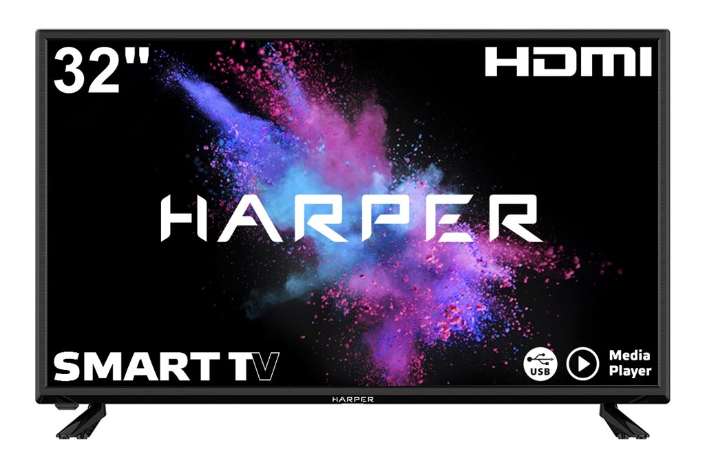 Телевизор Harper 32R670TS 32", HD Ready, Smart TV, черный от компании F-MART - фото 1