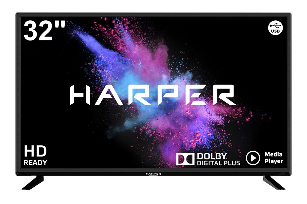 Телевизор Harper 32R690T 32", HD Ready, черный от компании F-MART - фото 1