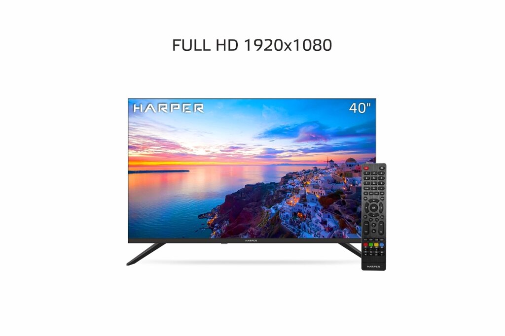 Телевизор Harper 40F721T 40", Full HD, черный от компании F-MART - фото 1