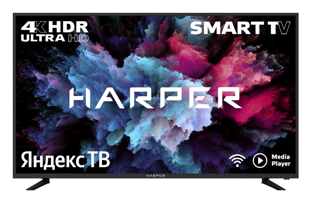 Телевизор Harper 55U660TS 55", 4K, Яндекс ТВ, черный от компании F-MART - фото 1