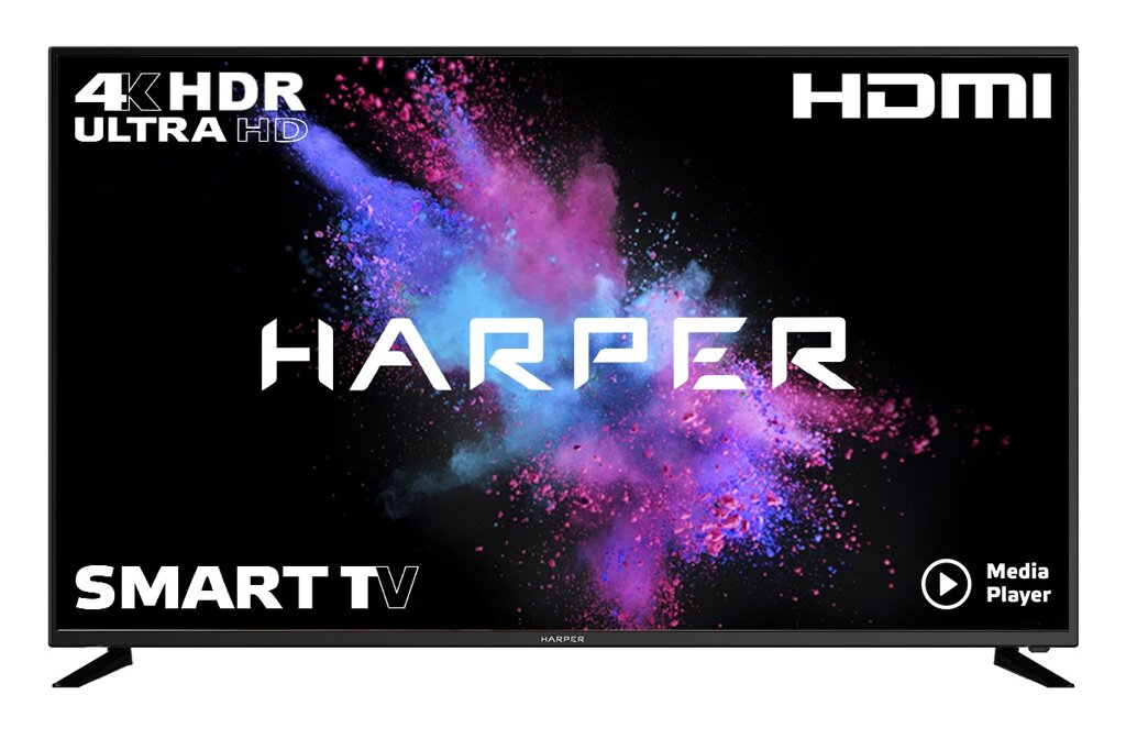 Телевизор Harper 58U750TS 58", 4K, Яндекс ТВ, черный от компании F-MART - фото 1