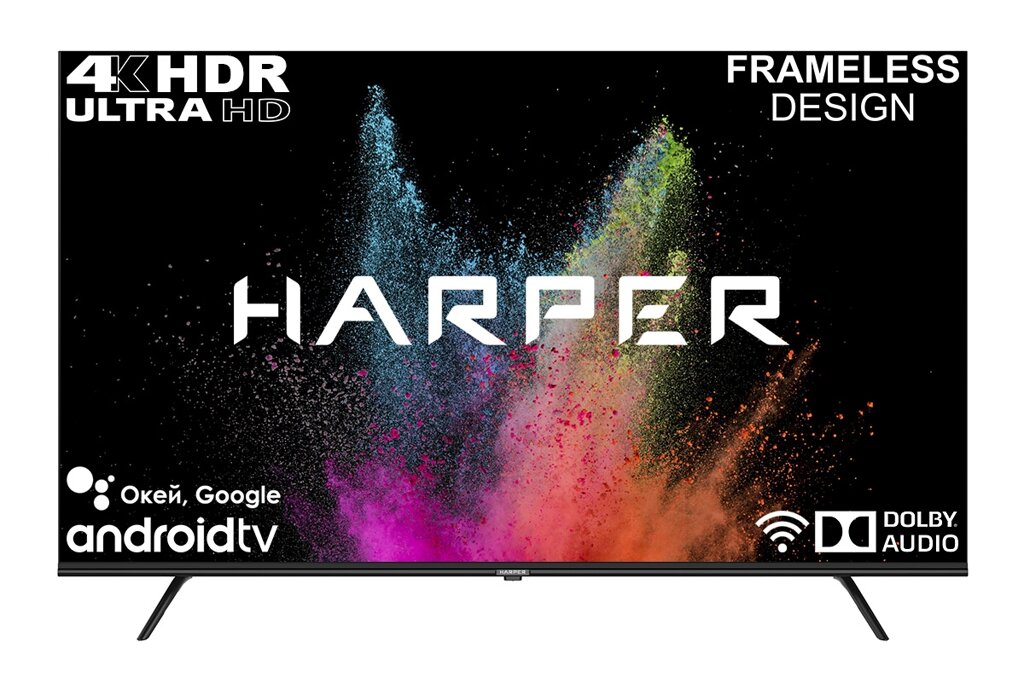 Телевизор Harper 65U770TS 65", 4K, Smart TV, черный от компании F-MART - фото 1