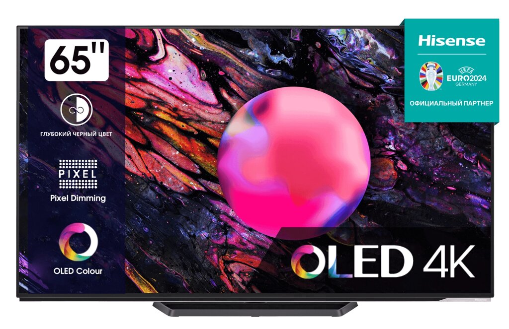 Телевизор Hisense 65A85K OLED черный 3840x2160, 4K Ultra HD, 120 Гц, Wi-Fi, Smart TV, VIDAA от компании F-MART - фото 1