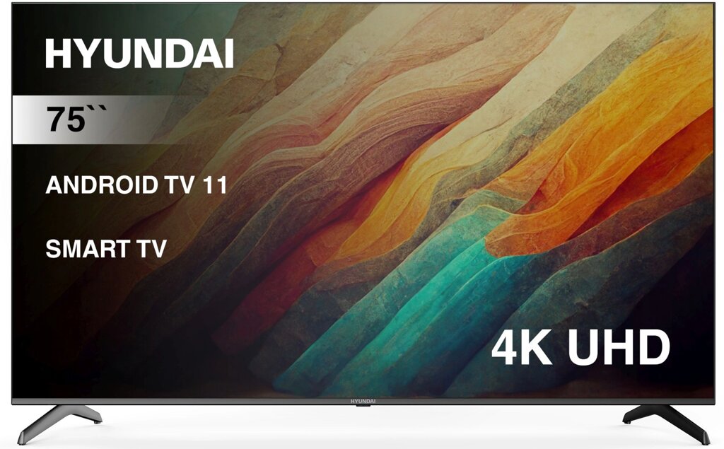 Телевизор Hyundai H-LED75BU7006 Smart Android TV Frameless черный/4K Ultra HD/DVB-T/60Hz/DVB от компании F-MART - фото 1