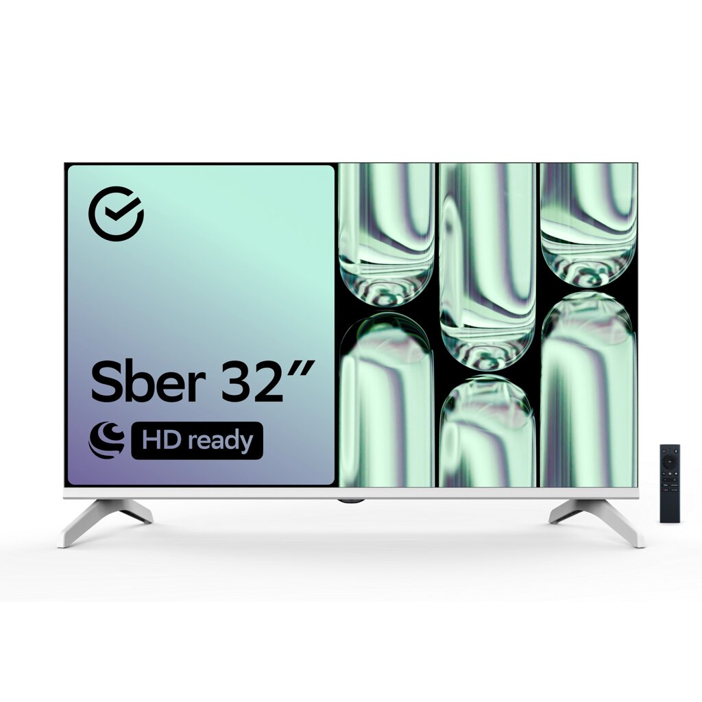 Телевизор Sber SDX-32H2125 белый 1366x768, HD Ready, 60 Гц, Wi-Fi, Smart TV, Салют ТВ от компании F-MART - фото 1