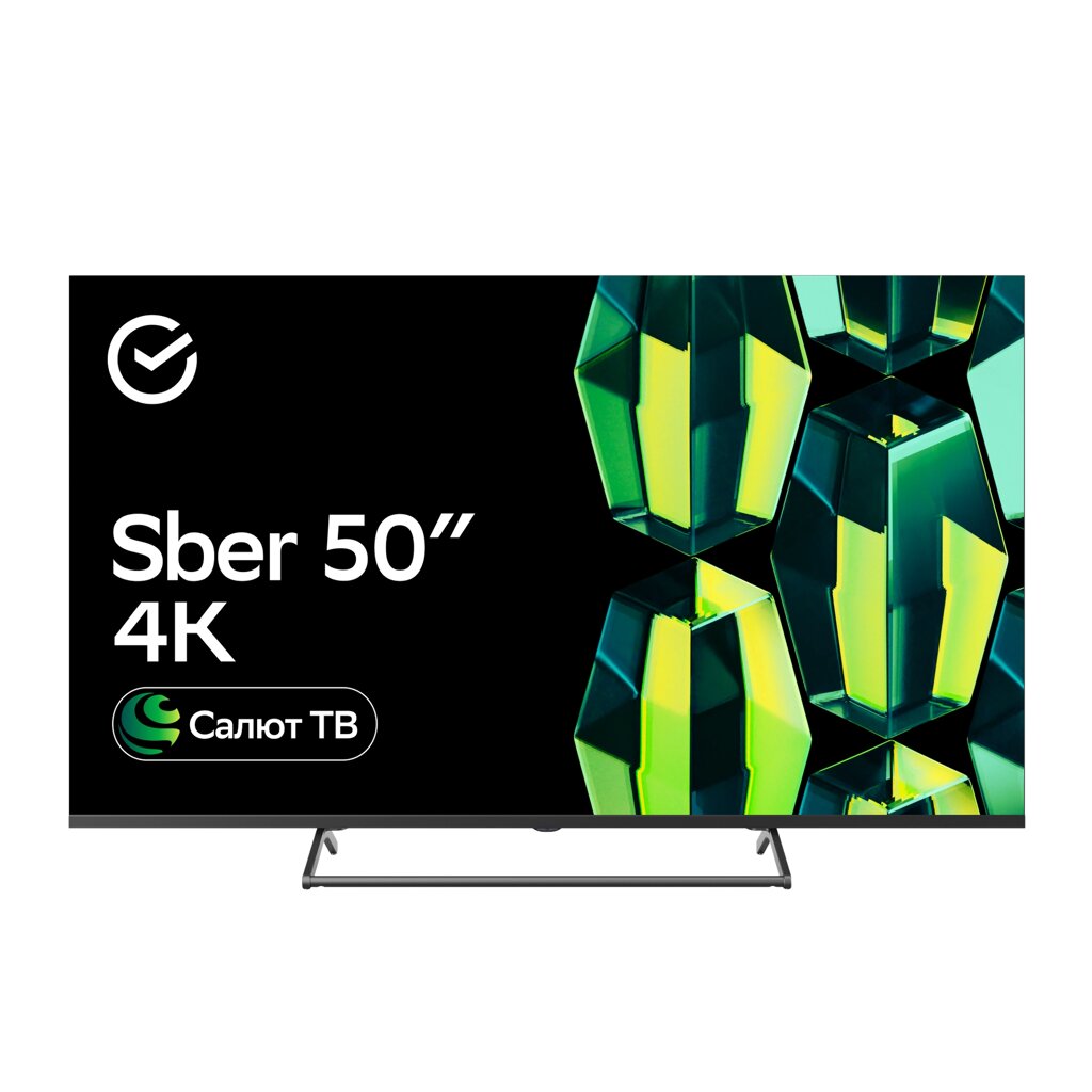 Телевизор Sber SDX-50U4125 черный 3840x2160, 4K Ultra HD, 60 Гц, Wi-Fi, Smart TV, Салют ТВ от компании F-MART - фото 1