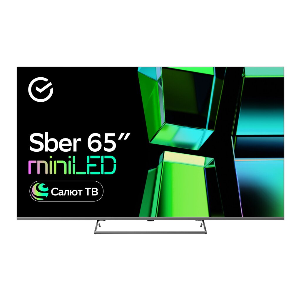 Телевизор Sber SDX-65UML7450 Mini-LED темно-серый 3840x2160, 4K Ultra HD, 120 Гц, Wi-Fi, Smart TV, Салют ТВ от компании F-MART - фото 1