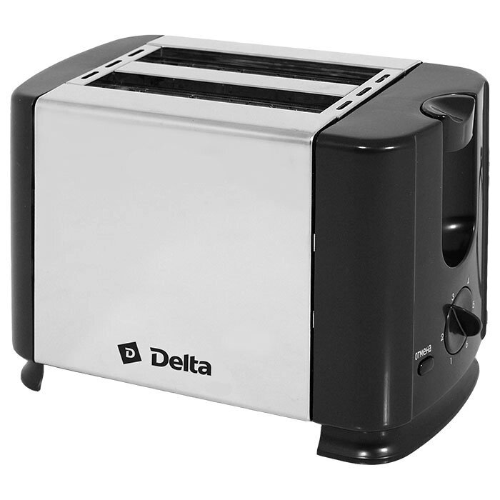 Тостер DELTA DL-61 черный нерж от компании F-MART - фото 1
