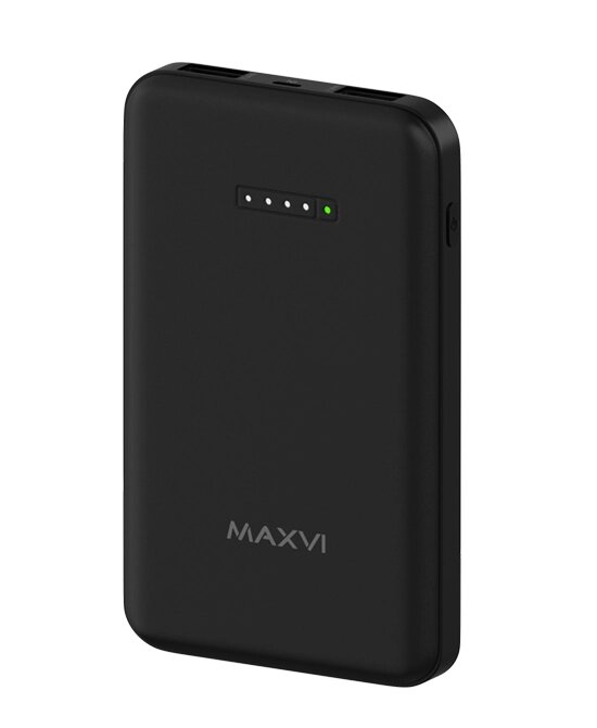 Универсальная мобильная батарея Maxvi PB05-01 5000 mAh, 1xUSB 1A, индикатор, черный (MXV-PB05-01) от компании F-MART - фото 1
