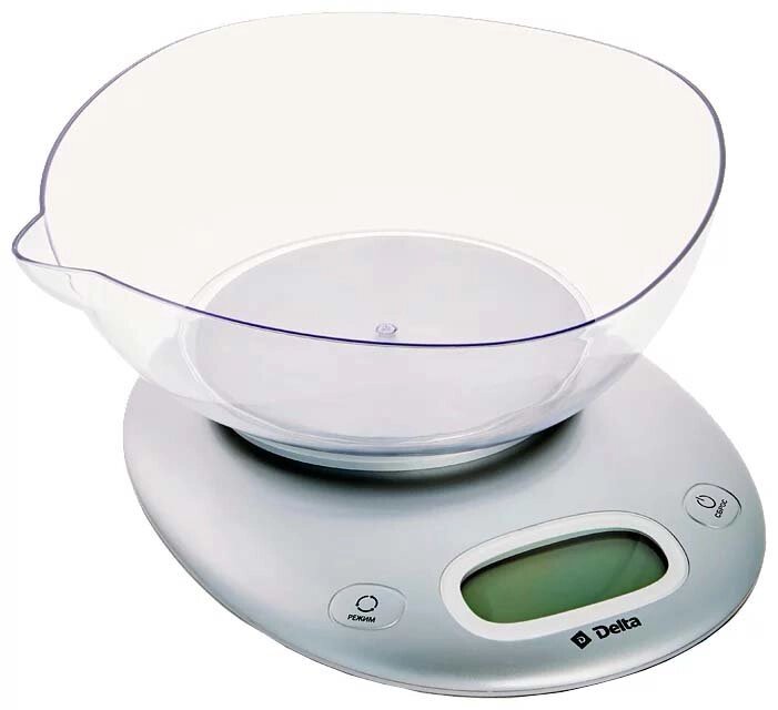 Весы кухонные DELTA КСЕ-34 серебро от компании F-MART - фото 1