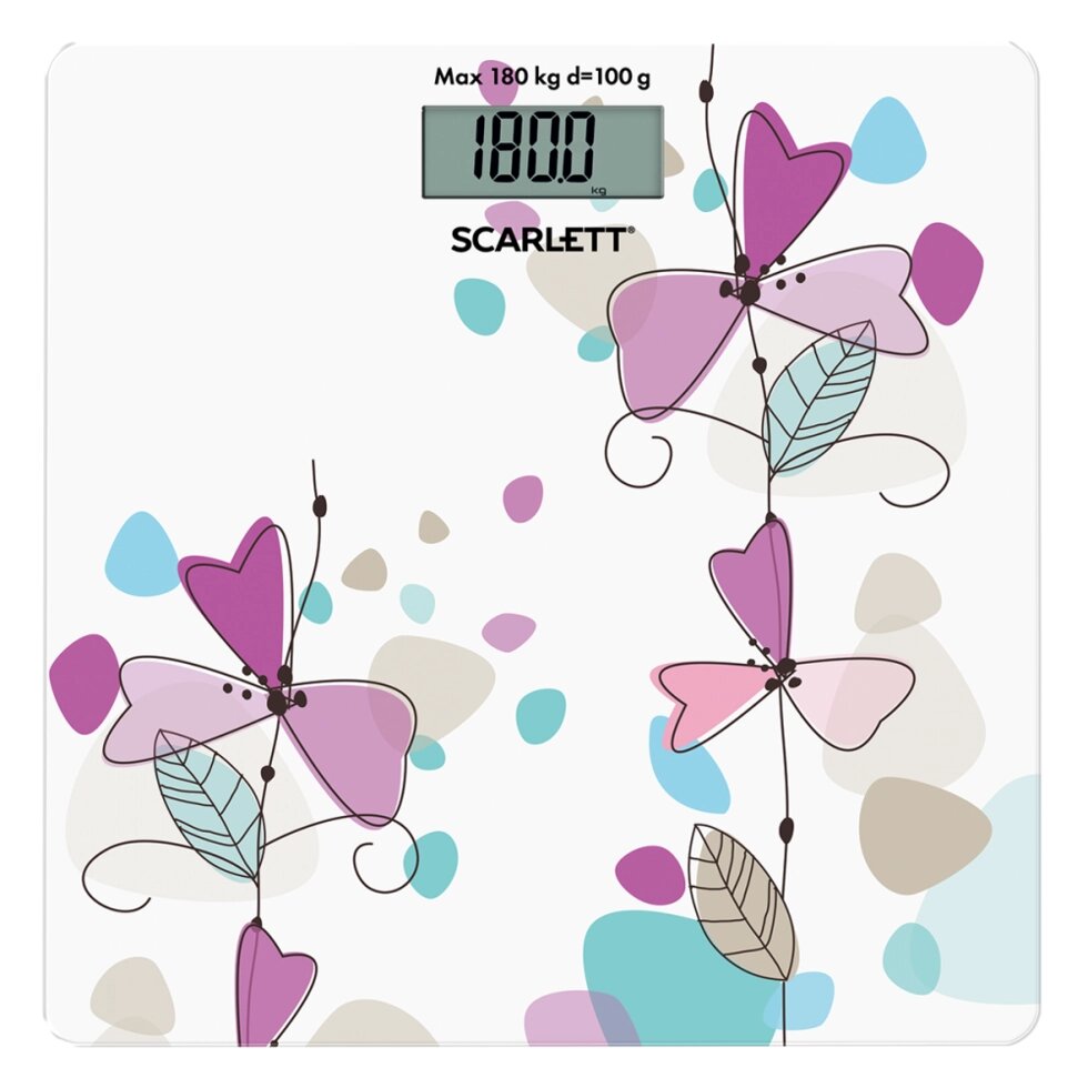 Весы напольные Scarlett SC-BS33E045 (фиолетовые цветы) от компании F-MART - фото 1
