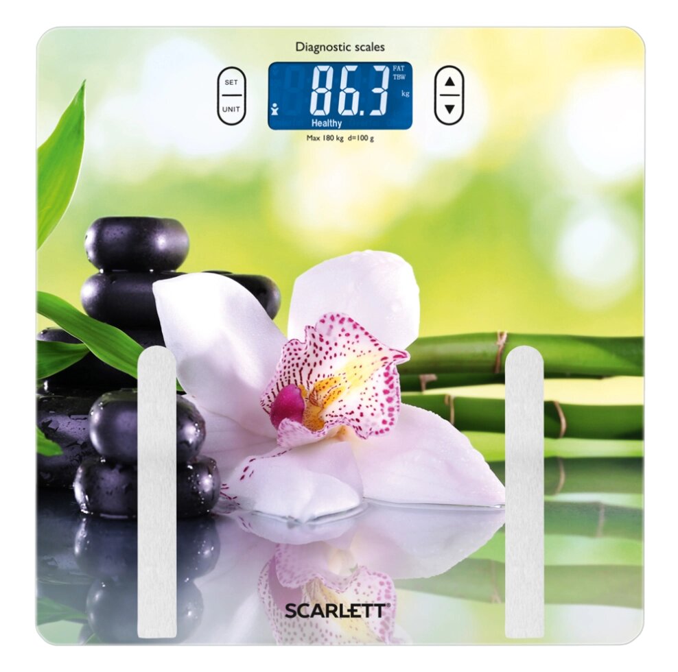 Весы напольные Scarlett SC-BS33ED10 диагностические (SPA орхидея) от компании F-MART - фото 1