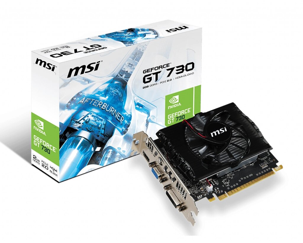 Видеокарта MSI NVIDIA GeForce GT 730 2 ГБ GDDR3 (N730-2GD3V2***) от компании F-MART - фото 1