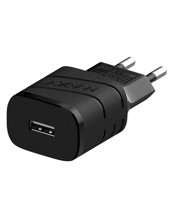 Зарядное устройство сетевое Maxvi TCM-201B, 1xUSB, 2А, черный от компании F-MART - фото 1