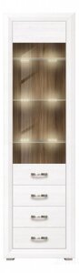 Шкаф-витрина Мальта с подсветкой REG1W3S лиственница сибирская, орех лион BRW_70002604