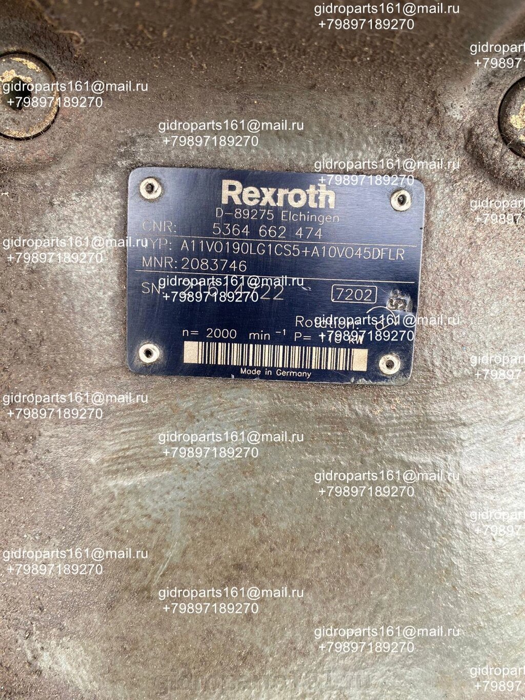 Гидравлический насос REXROTH A11VO190LG1CS5+A10VO45DFLR от компании Гидравлические запчасти 161 - фото 1