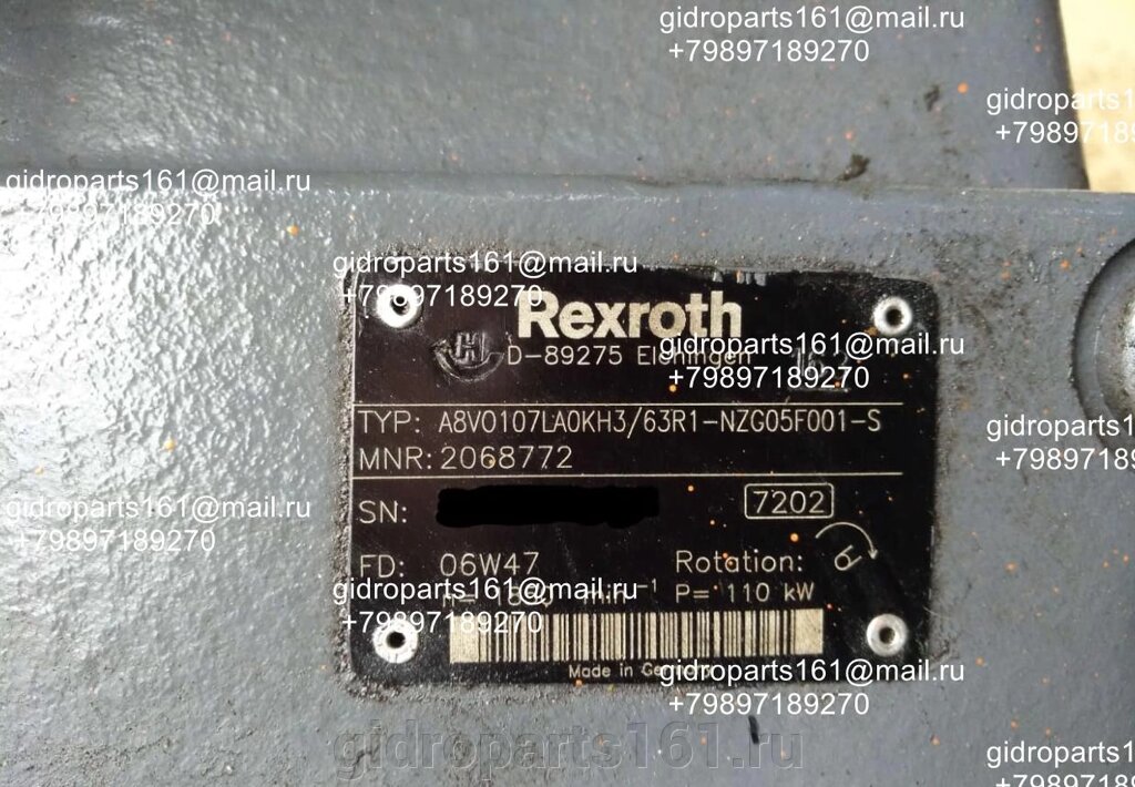 Гидравлический насос Rexroth A8VO107LA0KH3/63R1-NZG05F001-S от компании Гидравлические запчасти 161 - фото 1